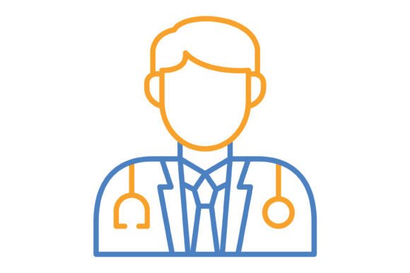 Doctor Blue Orange Line Icon: A Versatile Asset for Modern Digital Design