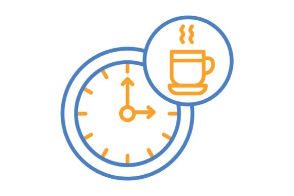 Elevate Your Design with the Tea Time Blue Orange Line Icon