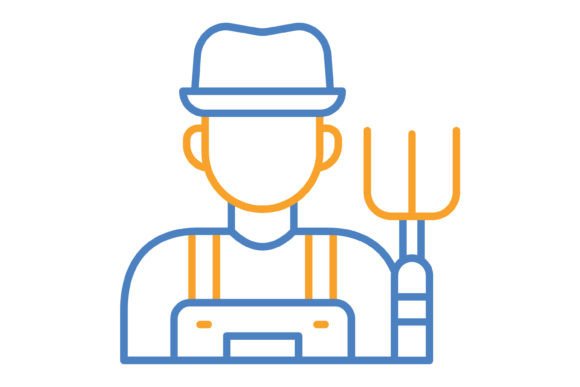 Farmer Blue Orange Line Icon: A Designer's Toolkit