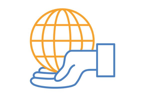 Globe Blue Orange Line Icon: A Versatile Visual for a Connected World