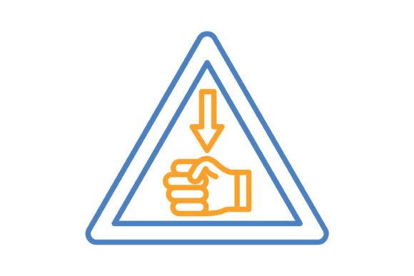 Hazard Blue Orange Line Icon: A Modern Design Asset