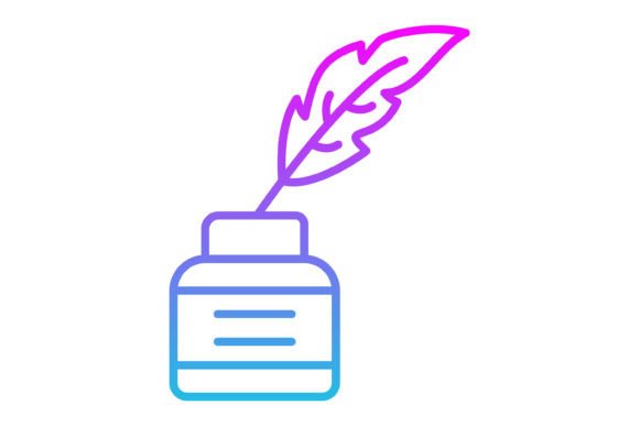 Inkwell Line Gradient Icon: Modern Design for Digital Creators