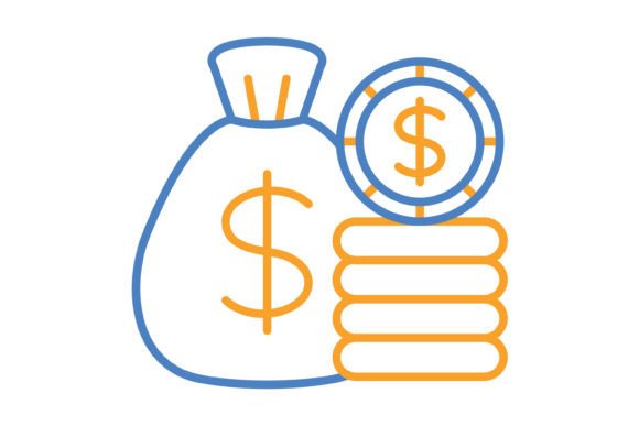 Money Bag Blue Orange Line Icon: A Detailed Look at a Versatile Financial Symbol