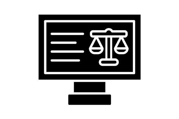 Online Court Glyph Icon: Simplifying Legal Visuals