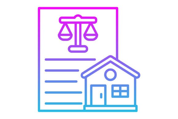 Property Law Line Gradient Icon: Streamlining Legal Visuals Across Digital and Print