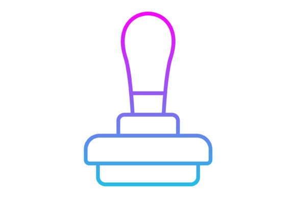 Stamp Line Gradient Icon: Flexible Design for Any Project