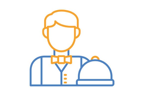 Waiter Blue Orange Line Icon: A Designer's Guide